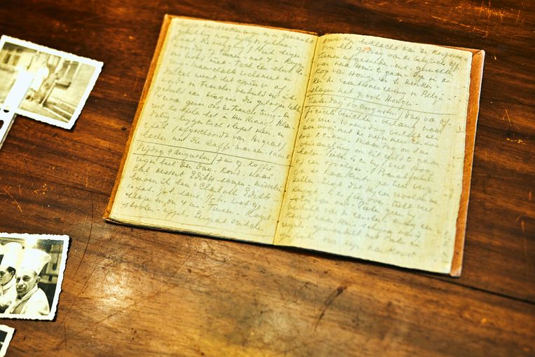 Het dagboek van Willy Van Paemel waarin hij onder meer schreef over de verveling, de honger en het geweld dat de gevangenen ondergingen.  Beeld Thomas Nolf