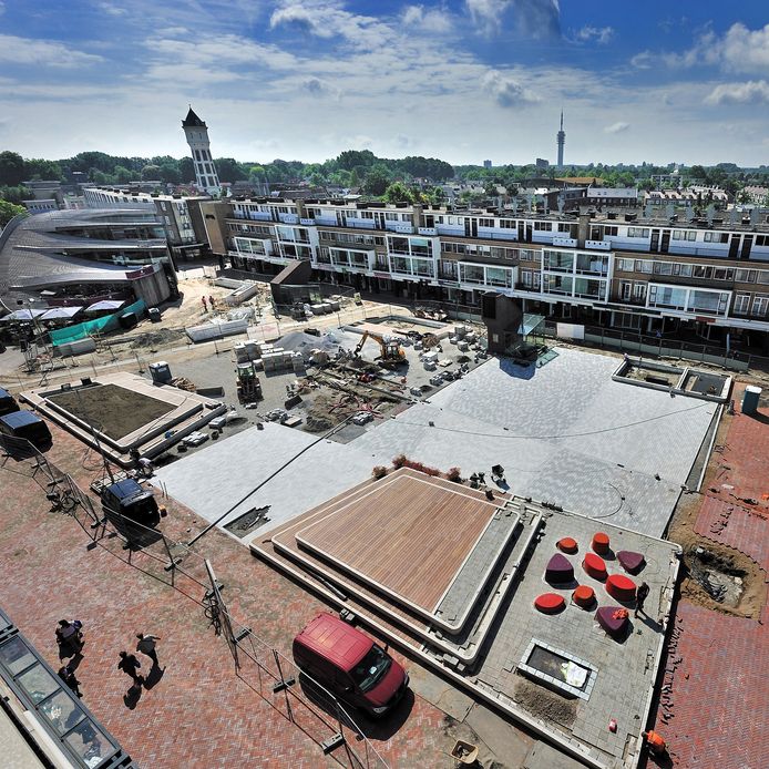 Herinrichting van de Nieuwe Markt in de zomer van 2016.