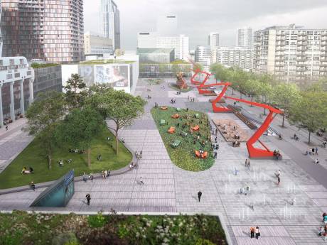 ‘Groene metamorfose’ van Rotterdam vertraagd, facelift Schouwburgplein wordt stopgezet