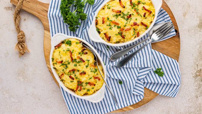 Wat Eten We Vandaag: Aardappelschotel bacon-ui