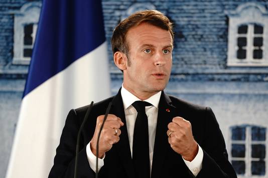 De Franse president Emmanuel Macron, archiefbeeld.