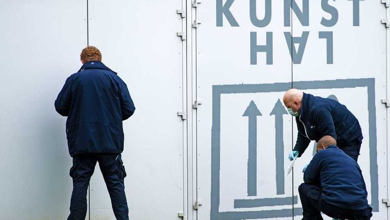 Sporenonderzoek bij de Kunsthal in Rotterdam. Beeld anp