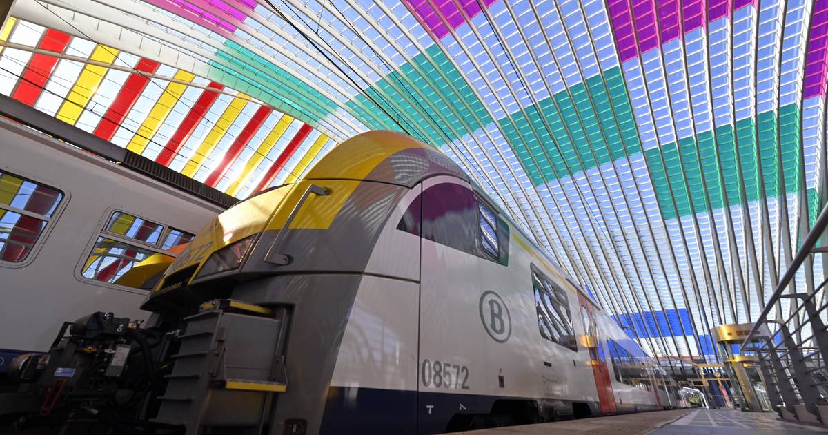 IN BEELD. Treinstation Luik-Guillemins baadt in de kleuren van de ...