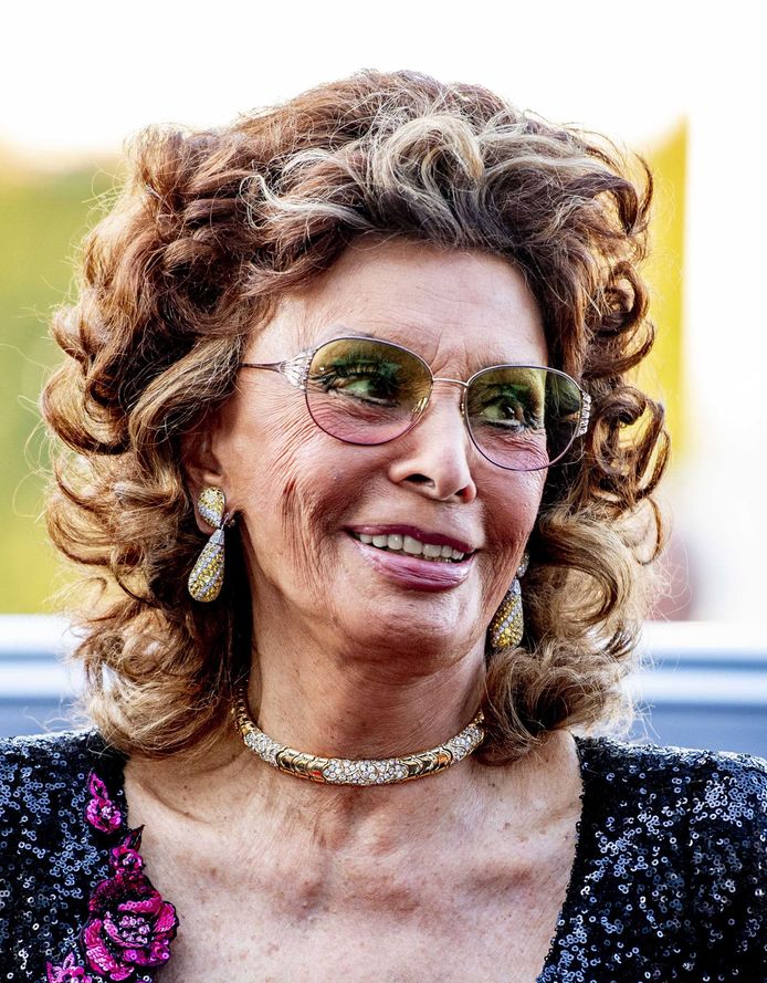 Sophia Loren bij het Film by the Sea-festival in Vlissingen.