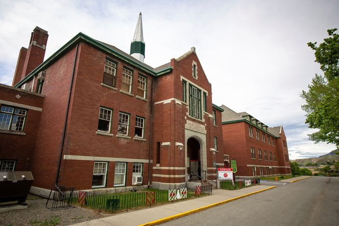 De voormalige Kamloops Indian Residential School.
