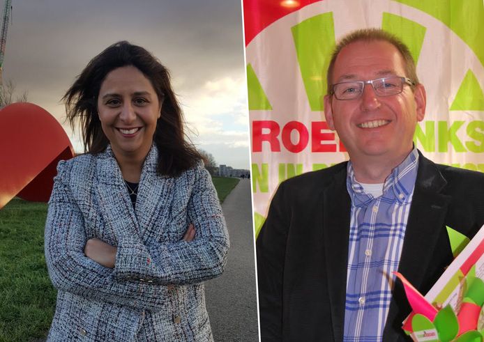 De PvdA van Derya Karso (links) en GroenLinks van René van Engelen (rechts) gaan als gezamenlijke fractie meedoen aan de verkiezingen van 2022.