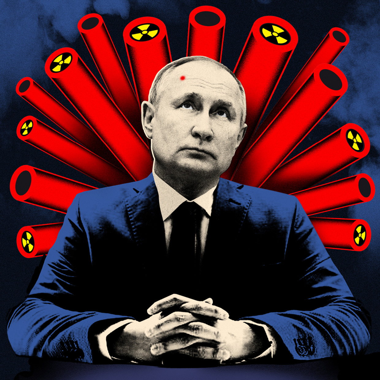 ‘Een kernraket van Poetin vliegt in 10 minuten van Rusland naar België.’ 

 Beeld Humo