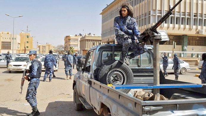 Foto van troepen onder leiding van commandant Haftar in de stad Sebha, 6 februari 2019.