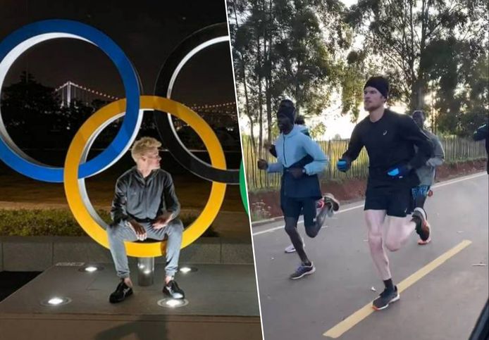 Zane Robertson op de Olympische Spelen in Tokio/Robertson op training in Kenia.