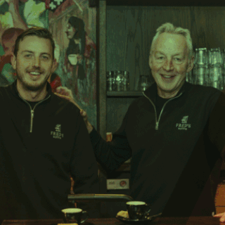 Neapolitan Fred’s Coffee stands in contrast to the many sleek beige coffee shops