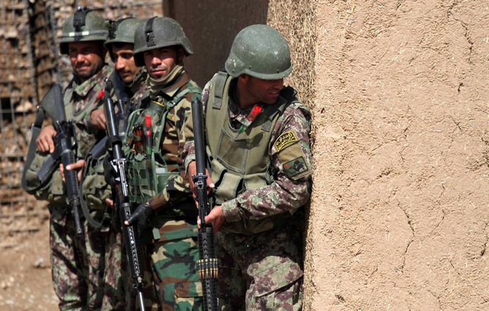 Archiefbeeld van Afghaanse soldaten tijdens een training.