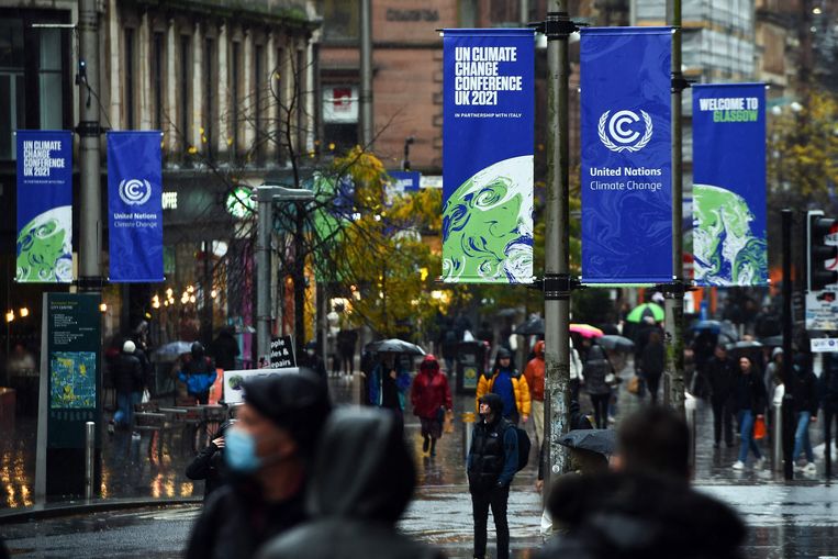 Hier in Glasgow start zondag de klimaatconferentie COP26. Beeld AFP