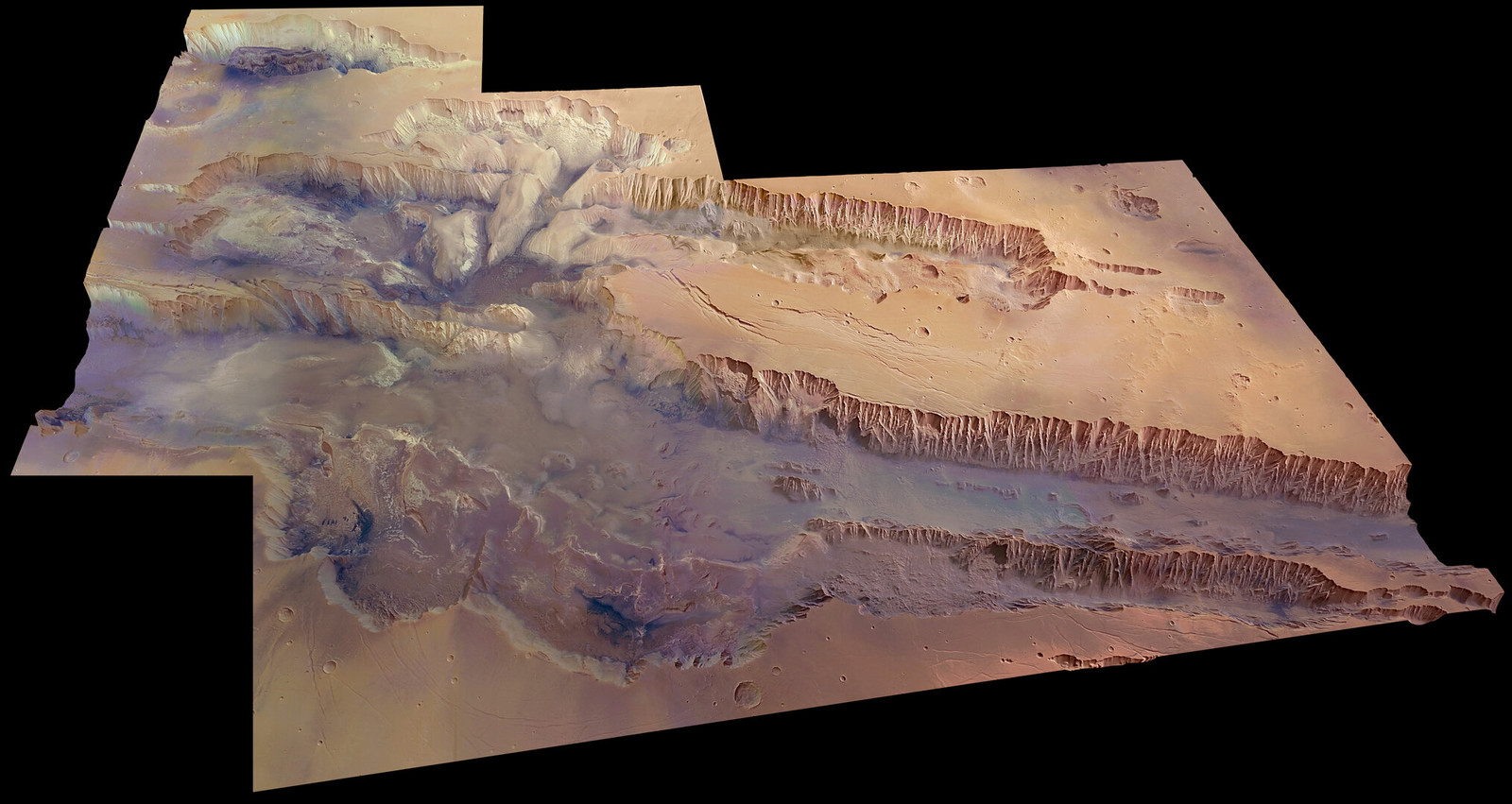 'Valles Marineris', de Grand Canyon van Mars, maar dan veel groter.