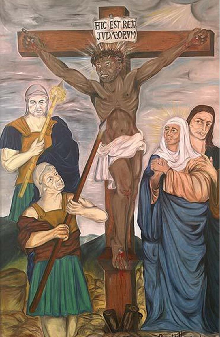 De zwarte Christus van Robert Harrison, met het gezicht van anti-apartheidsacitivist Albert Luthuli Beeld .
