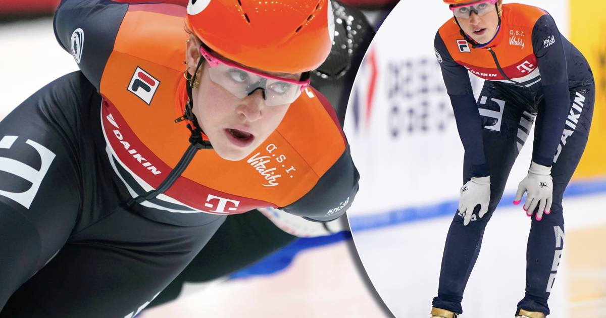 Snijwond Suzanne Schulting gehecht na ongeluk tijdens training in Thialf: ‘Iedereen is geschrokken’.
