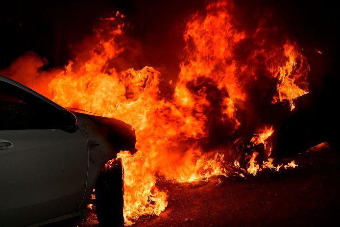 Autobrand in Valkenswaard.
