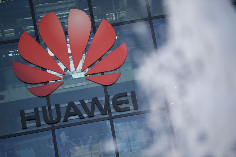 Een kantoor van het Chinese telecombedrijf Huawei, dat een hoofdrol wil spelen in de aanleg van 5G-netwerken, in Londen. Beeld AFP