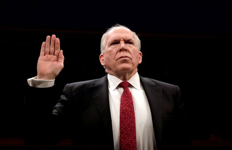 Voormalig directeur van de CIA John Brennan in mei 2017, tijdens een hoorzitting van het Amerikaanse Huis van Afgevaardigden over de Russische inmenging tijdens presidentsverkiezingen van 2016. Beeld REUTERS