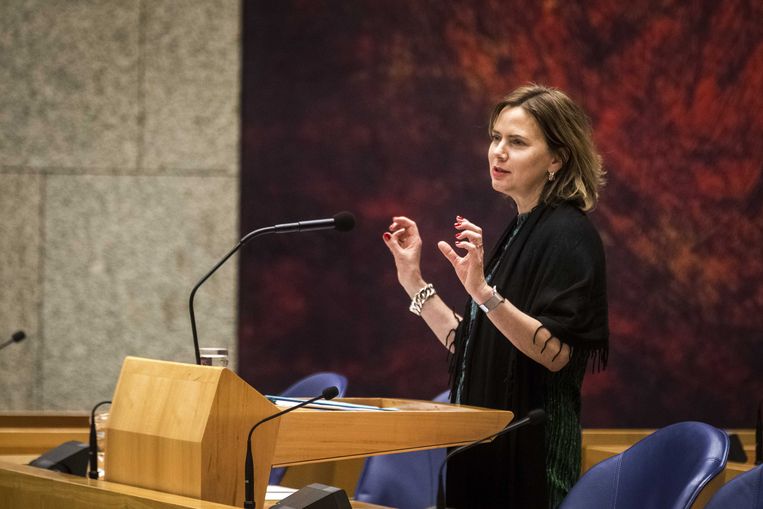 Minister Cora van Nieuwenhuizen van infrastructuur en waterstaat tijdens het debat afgelopen december over de besluitvorming rond vliegveld Lelystad Airport. Beeld ANP