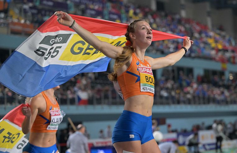 World record holder Fimik Poll vigorously defended her indoor European title