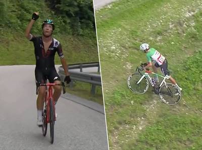 KIJK. Landgenoot geeft emotioneel eerbetoon voor overleden Mäder in Ronde van Slovenië, waar het ei zo na slecht afloopt voor Italiaans kampioen