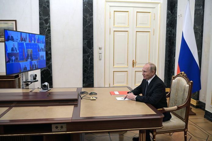 Vladimir Poetin tijdens de veiligheidsraad, 26 oktober.