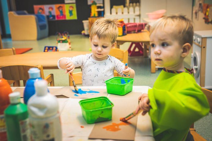 Peuters bij een kinderopvang in Gent.