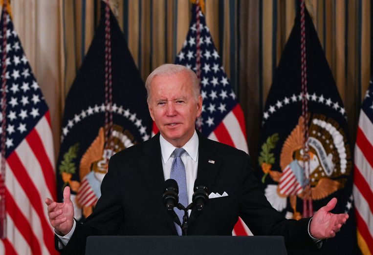 President Joe Biden is opgelucht met de stemming: ‘We hebben een monumentale stap vooruit gezet.’ Beeld AFP