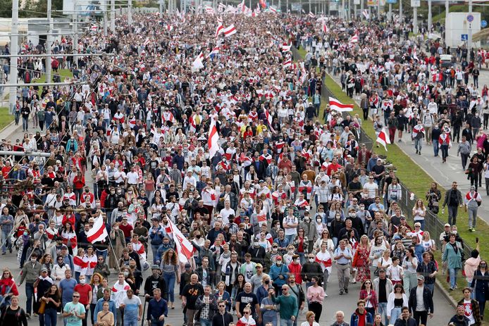 Demonstranten in Minsk.