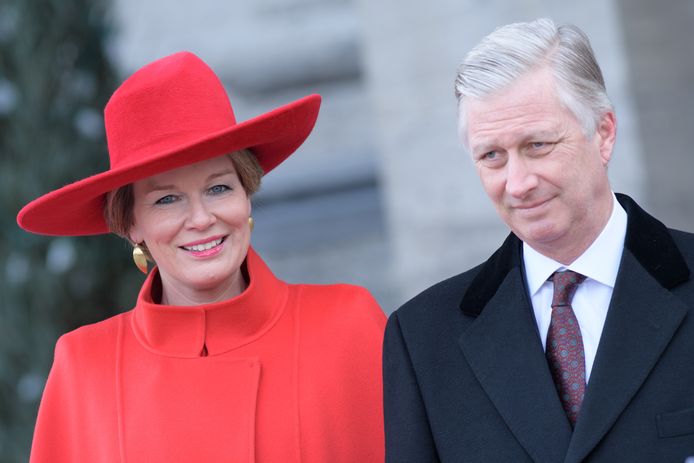 Koningin Mathilde en koning Filip bij aankomst in Canada.