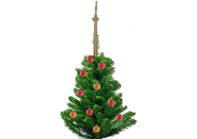 Wil je een Rotterdamse kerstboom, dan is er nu de Euromast als piek. De mast is getekend, 26 centimeter hoog en is van hout gemaakt.