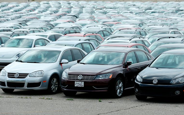 Diesels die door Volkswagen zijn teruggekocht. Beeld Jeff Kowalsky / AFP