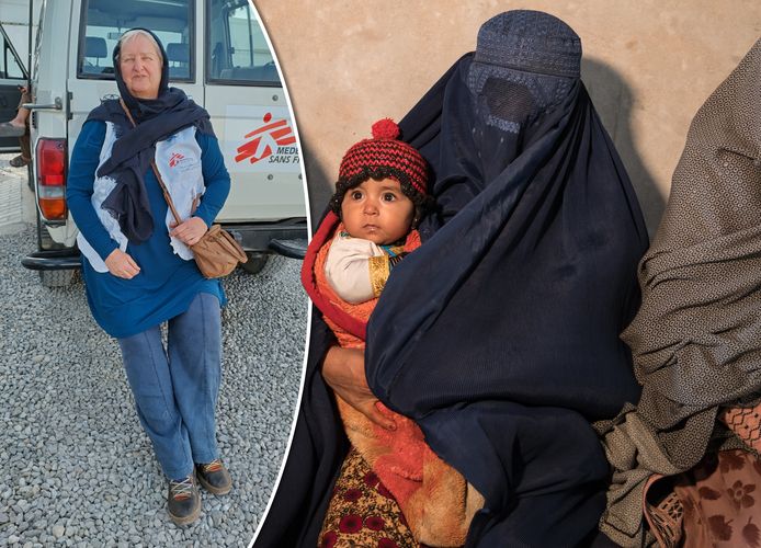Geke Huisman is voor Artsen zonder Grenzen in Afghanistan. Rechts de 23-jarige Salma met de 6 maanden oude Samina in haar armen.