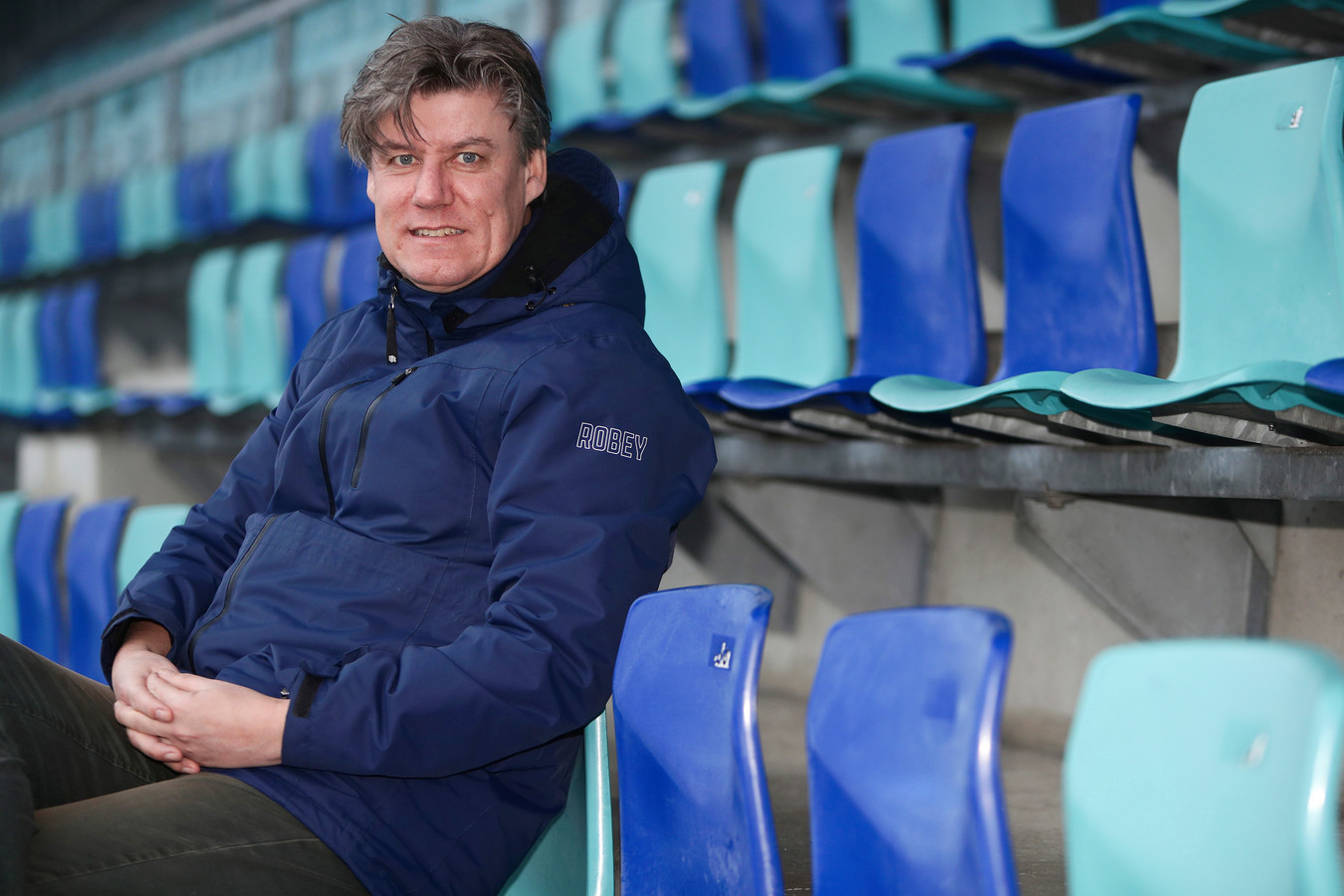 Technisch manager Jan Gösgens van FC Den Bosch op de tribune van stadion De Vliert: ,,De play-offs halen en spelers verkopen moet elk jaar ons doel zijn."
