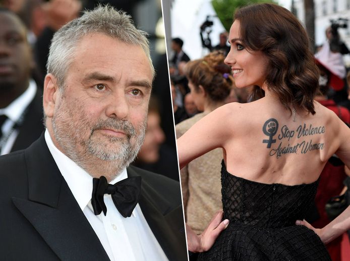 De Franse regisseur Luc Besson (links) en actrice Sand Van Roy (rechts).