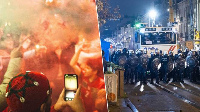 Marokko stoot door op WK: relschoppers nemen volksfeest even over in Antwerpen en Brussel waarna politie waterkanon en traangas inzet