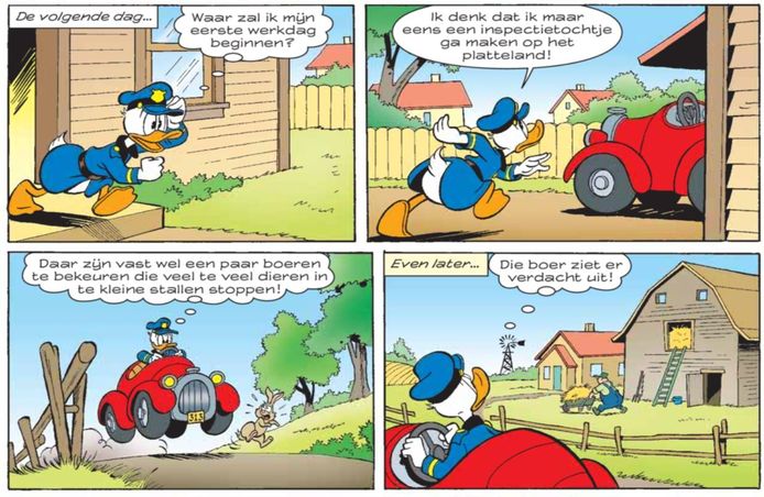 De gewraakte plaatjes uit de strip in de Donald Duck waar boeren woest om zijn.