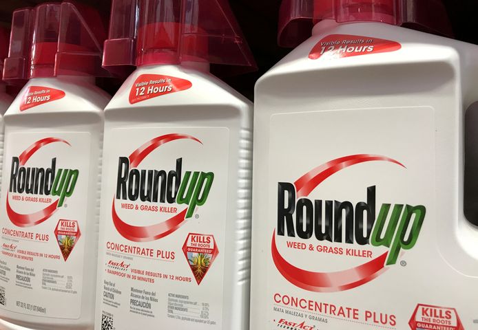 Het omstreden onkruidverdelingsmiddel Roundup in een winkel in de VS.