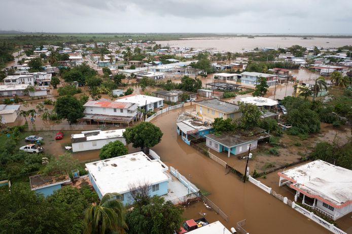 Overstromingen door orkaan Fiona in Salinas, Puerto Rico,
