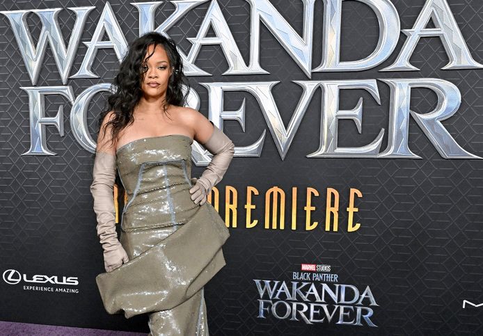 Rihanna op de première van ‘Black Panther: Wakanda Forever’.