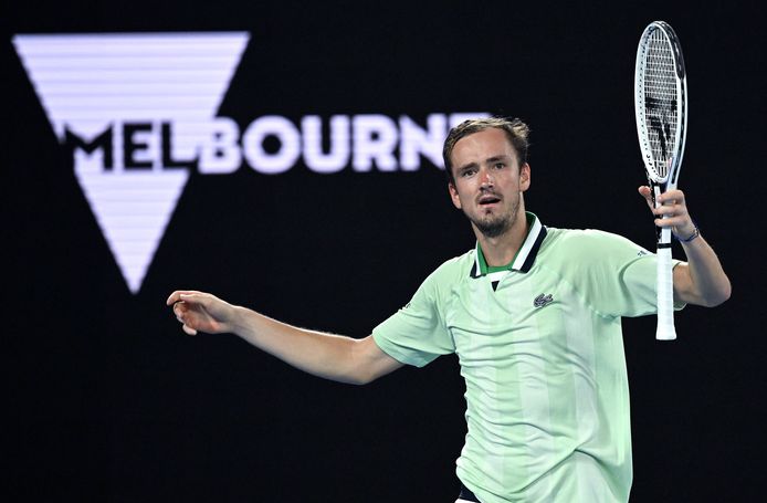 Daniil Medvedev won zijn kwartfinalepartij op de Australian Open in vijf sets.