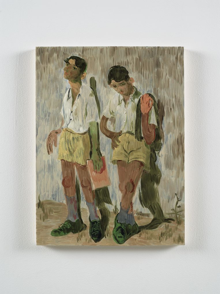 ‘School Boys’ van Salman Toor, uit 2021. Beeld Luhring Augustine, De Fundatie