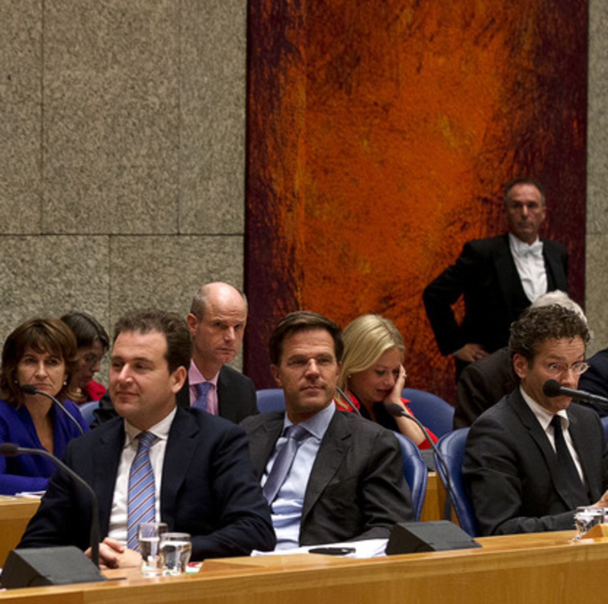 Hoe slaat Team-Rutte zich door de urenlange woordenstrijd? Beeld ANP