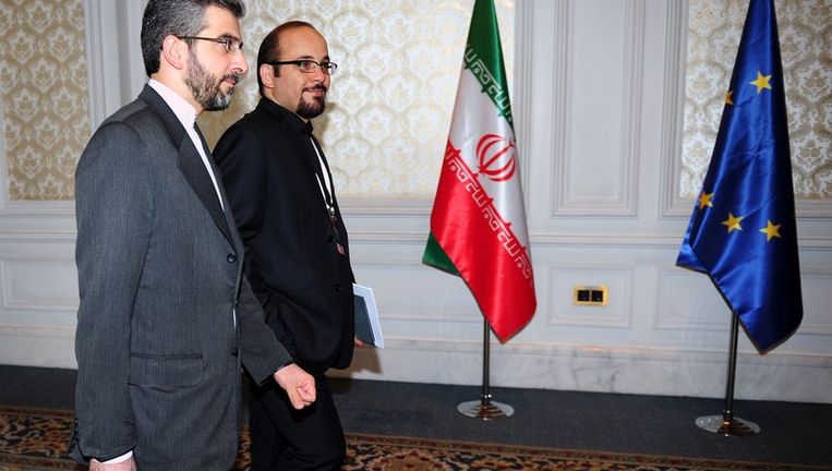 De Iraanse delegatie arriveert bij de conferentie in Istanbul. Beeld ap