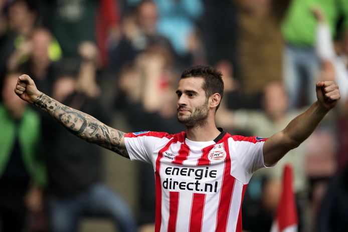 Gaston Pereiro van PSV heeft de 1-0 gescoord