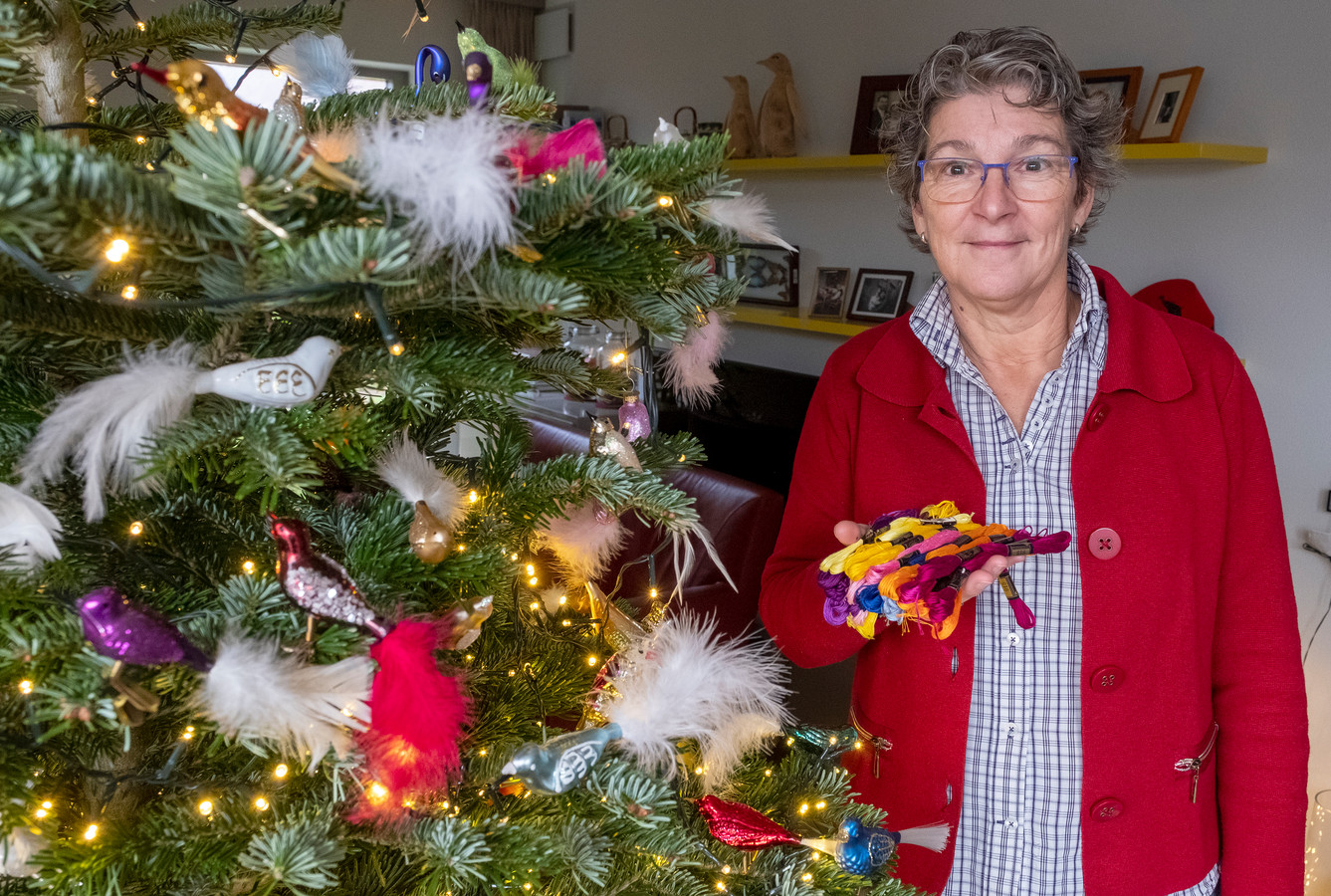 Louise heeft een kerstboom vol glazen vogeltjes ‘Hier word je toch