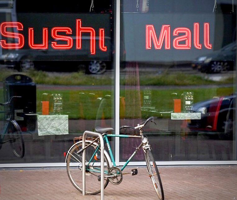 De Sushi Mall waar vorige week een paar honderd studenten van Vindicat vernielingen zouden hebben aangericht. Beeld ANP