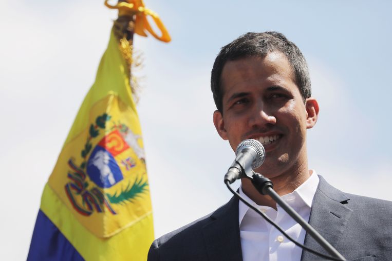 Juan Guaidó houdt een toespraak. Beeld EPA