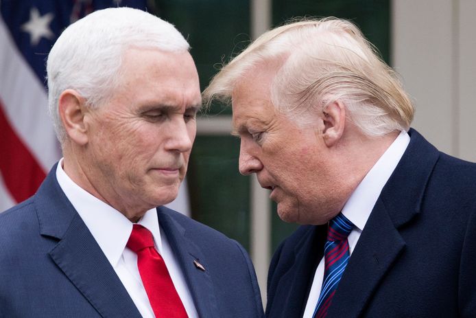 Archiefbeeld.  Amerikaans vicepresident Mike Pence (links) en president Donald Trump.  (04/01/2019)