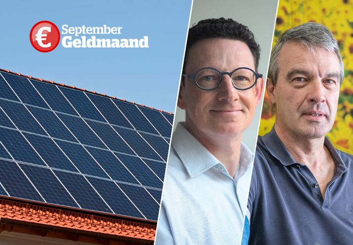 Een dak vol zonnepanelen? Niet twijfelen, zeggen experts duurzame energie Dirk Van Evercooren (links) en Alex Polfliet (rechts).